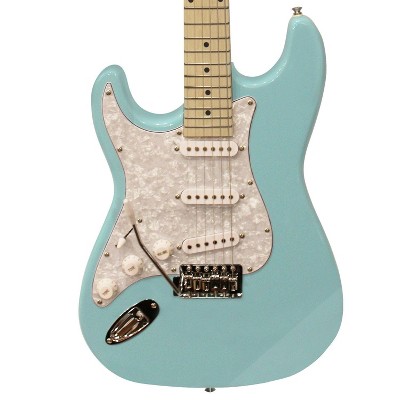 Sawtooth ES Series Left-Handed Electric Guitar, Daphne Blue with Pearl Pickguard