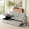 83.5" Upholstered Convertible L-Shaped Sleeper Sectional Sofa with Pull-Out Bed, Reversible Storage Chaise, Cup Holder & Side Pocket - 4 of 4