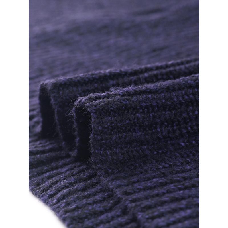 Seta T Women's Spring Fall Fashion Turtleneck Ribbed Knit Cape Sweater, 5 of 6