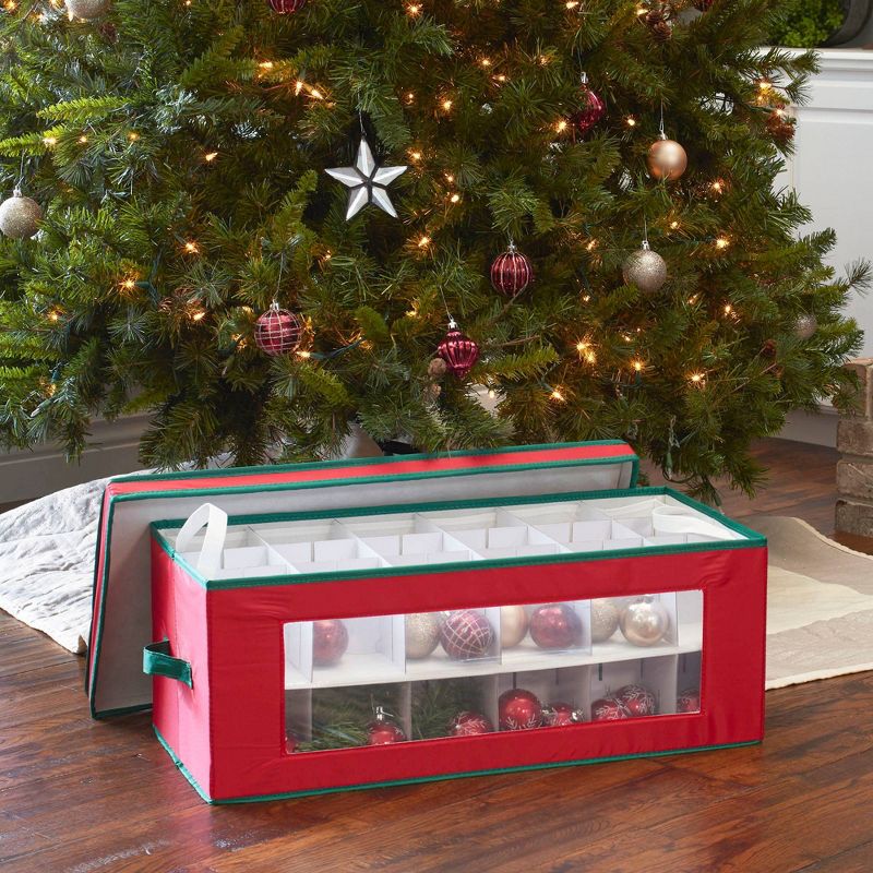 Household Essentials 36 Pocket Ornament Chest Red, 3 of 14