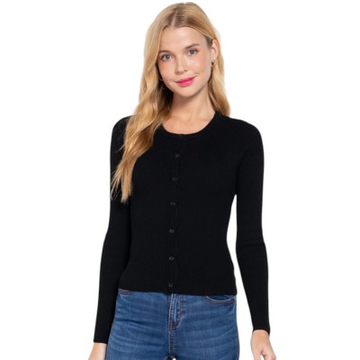 Slickblue Women's Long Sleeve Crew Neck Cardigan, Classic Knit Layering Sweater, 4 Color Options, Size S-L