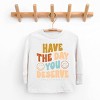 The Juniper Shop SmileyWorld Have The Day You Deserve Groovy Toddler Long Sleeve Tee - 2 of 4