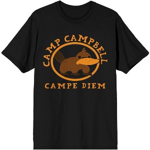 Camp Camp! Campe Diem Platypus Men's Black Graphic Tee - 1 of 2