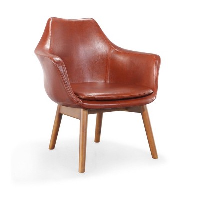 Cronkite Faux Leather Accent Chair - Manhattan Comfort