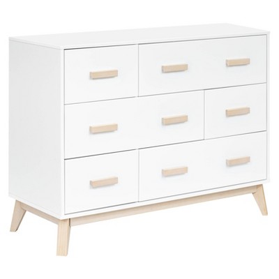 Image of Babyletto Scoot 6 Drawer Dresser - White/Washed Natural