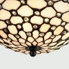 Claxy Tiffany Stained Glass Semi Flush Ceiling Light Antique Brass Shade - 4 of 4