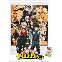 Trends International My Hero Academia - Characters Unframed Wall Poster Print Clear Push Pins Bundle 22.375" x 34"