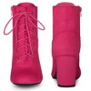 Perphy Women's Round Toe Lace Up Size Zip Chunky High Heel Ankle Boots - 2 of 3