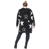 Plus Hooded Open Front High Pile Fleece Coat - White Mark - 4 of 4