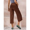 ECUPPER Womens Cotton Cropped Pants Loose Fit Wide Leg Capri Casual Plus Size Elastic Waist Trousers - 3 of 4