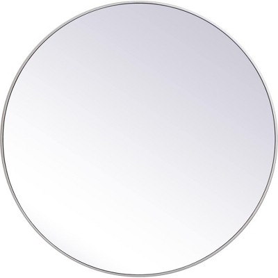 Elegant Lighting Metal frame round mirror 45 inch in Silver