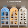Acekool 70" Arched Pantry Cabinet, Glass Door Display with Adjustable Shelves, Farmhouse Storage for Kitchen, Dining Room - 3 of 4