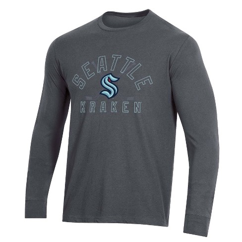 NHL Men's Seattle Kraken Logo Long Sleeve Navy Shirt