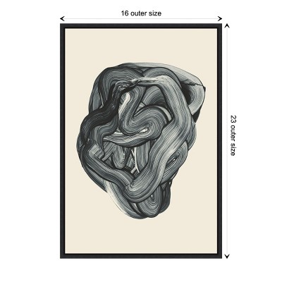 Sylvie Black Framed Abstract Canvas Wall Art, 16 x 23 Inches