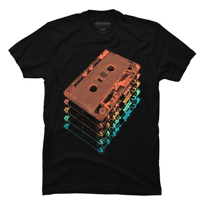 Men's Design By Humans Cassette Tapes By robotface T-Shirt