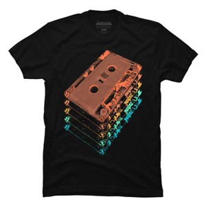 Men's Design By Humans Cassette Tapes By robotface T-Shirt - 1 of 4