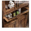 Versatile freestanding tall cabinet with glass doors, perfect for living room and kitchen storage and style - 2 of 4