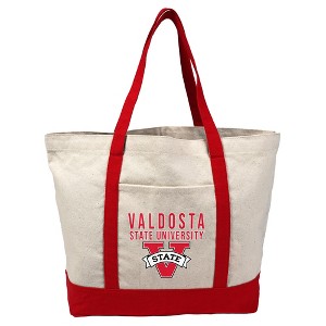 Valdosta State University Primary Logo Canvas Tote Bag With External Pocket, Reusable Shoulder Bag for Shopping, School, Beach - 1 of 4