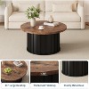 31.9" Round Coffee Table, Mid Century Modern Coffee Table with Metal Base, Fluted Center Table for Living Room, Home Small Space, Apartment - 4 of 4
