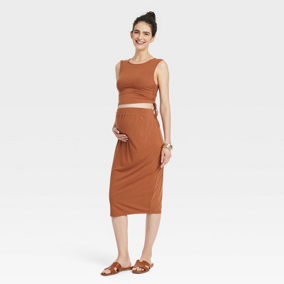 Image of Sleeveless Match Back Maternity Knit Set - Isabel Maternity by Ingrid & Isabel™ Brown M