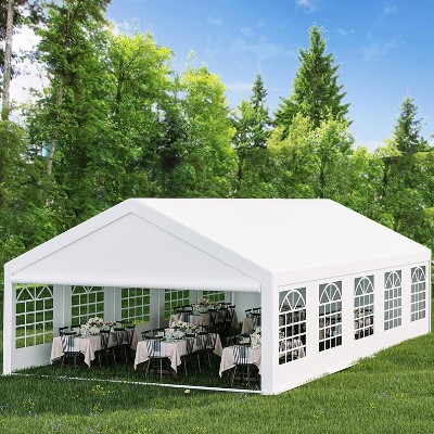 Premium Heavy Duty Party Tent, Large White Wedding Canopy with Removable Sidewalls, Includes 2 Storage Bags for Outdoor Events