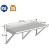 Stainless Steel Wall Shelf NSF Commercial Wall-Mounted Shelving Appliance & Equipment Metal Shelving With a Backsplash and Two Brackets - 3 of 4