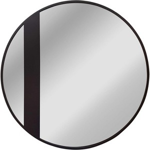 Chloe Lighting Reflection Black Finish Round Framed Wall Mirror 30 Inch Height - 1 of 4