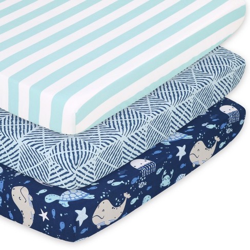 The Peanutshell Sealife 3-pack Fitted Playard Sheets : Target