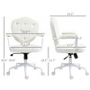 Lyngins Teddy Button Tufted Adjustable Height Home Office Desk Chair with Padded Armrests for Work Study Vanity - 2 of 4