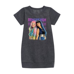 - Monster High - Cleo And Mermaid Graphic Short Sleeve Fleece Dress - 1 of 3