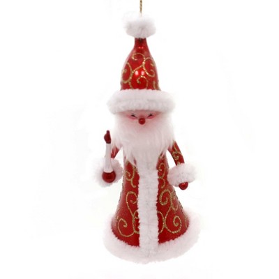 Italian Ornaments 7.5" Santa With Candle Christmas Ornament Italy  -  Tree Ornaments