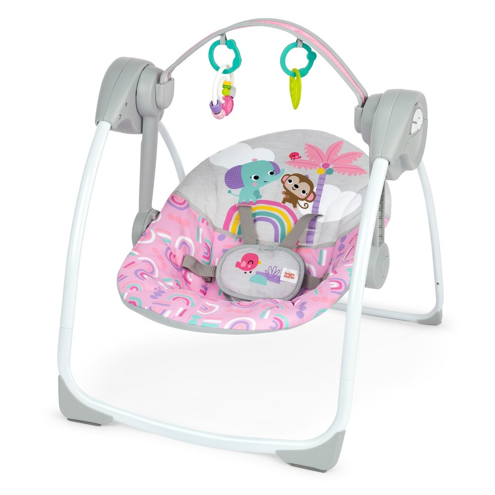 Bright Starts Playful Paradise Portable Compact Baby Swing - Unisex - Pink