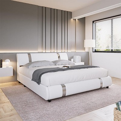 Hub Styler Faux Leather Upholstered Platform Bed