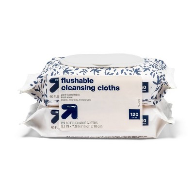 Image of Flushable Cleaning Cloths - Fresh Scent - 2pk/60ct - up & up™