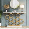 Tribesigns 55" Console Table, Modern Entryway Table Foyer Table with Metal Base, Accent Table Narrow Sofa Table for Living Room Entryway Hallway - 2 of 4