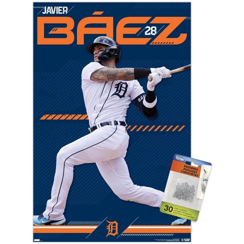 Trends International Mlb Detroit Tigers - Javier Báez 23 Unframed Wall  Poster Print Clear Push Pins Bundle 14.725 X 22.375 : Target