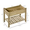 Aghana Digitals Elevated Fir Wood Planter Box with Storage Shelf, 36"x20"x30" Raised Garden Bed for - 2 of 4
