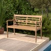 Tangkula 2-Person Garden Bench w/ Wide Backrest & Curved Armrests for Backyard - 2 of 4
