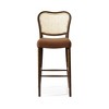 HomeRoots 31" Brown and Natural Fabric Rattan and Solid Wood Bar Height Bar Chair - 4 of 4