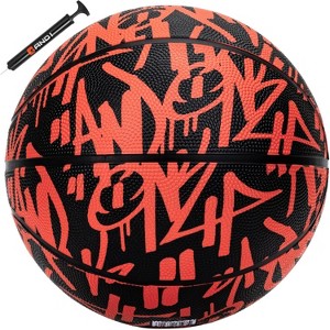 AND1 Fantom Graffiti 28.5 Rubber Basketball - Intermediate Streetball for Indoor/Outdoor Play, Size 6 Includes Pump - 1 of 4