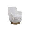 Velvet Swivel Barrel Chair, Comfy Round Accent Armchair with 360° Swivel & Gold Iron Base for Living Room & Bedroom - 3 of 4