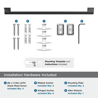 Mulholland Matte Black 24-Inch Metal Towel Bar