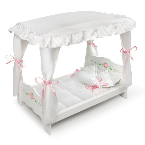 Badger Basket Starlights Metal Doll Crib With Canopy Bedding Storage And  Led Lights - Pink/white/stars : Target