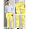 Lars Amadeus Men's Regular Fit Flat Front Party Prom Argyle Pattern Trousers - 4 of 4