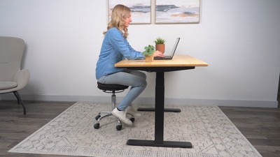 ErgoFlex Adjustable Black Rolling Balance Stool with 5-Star Base
