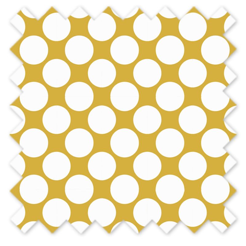 Bacati - Large Dots Yellow Cotton Printed Single Window Curtain Panel, 4 of 5