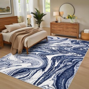 Washable Abstract Runner Rug, Non-Slip Stain-Resistant Carpet for Hallway Kitchen Bedroom Entryway Bathroom - 1 of 4