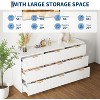 9-Drawer Fluted Dresser, 63" Wide Modern Chest of Drawers with Metal Handles, Large Wood TV Stand for Bedroom, Living Room, Closet, White - 4 of 4