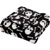 Plazatex Skull Bones Micro Plush Decorative Halloween Throw Blanket  50" X 60" Black And White - image 2 of 4