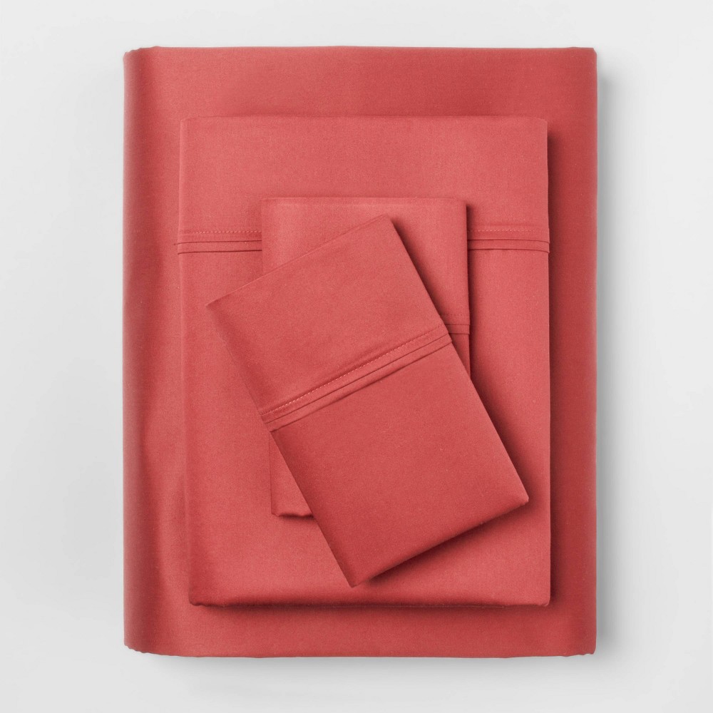 King 400 Thread Count Solid Performance Sheet Set Coral - Threshold was $59.99 now $41.99 (30.0% off)
